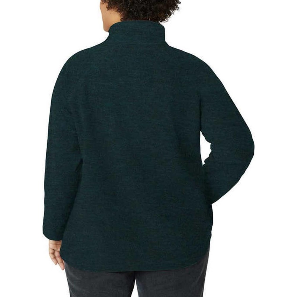 Eddie Bauer Ladies' Quarter Zip Pullover Fleece Ultrasoft 1/4 Zip Green XL - Picture 6 of 10